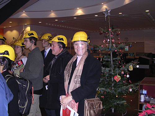 We don hardhats for the Avedore CHP plant tour.